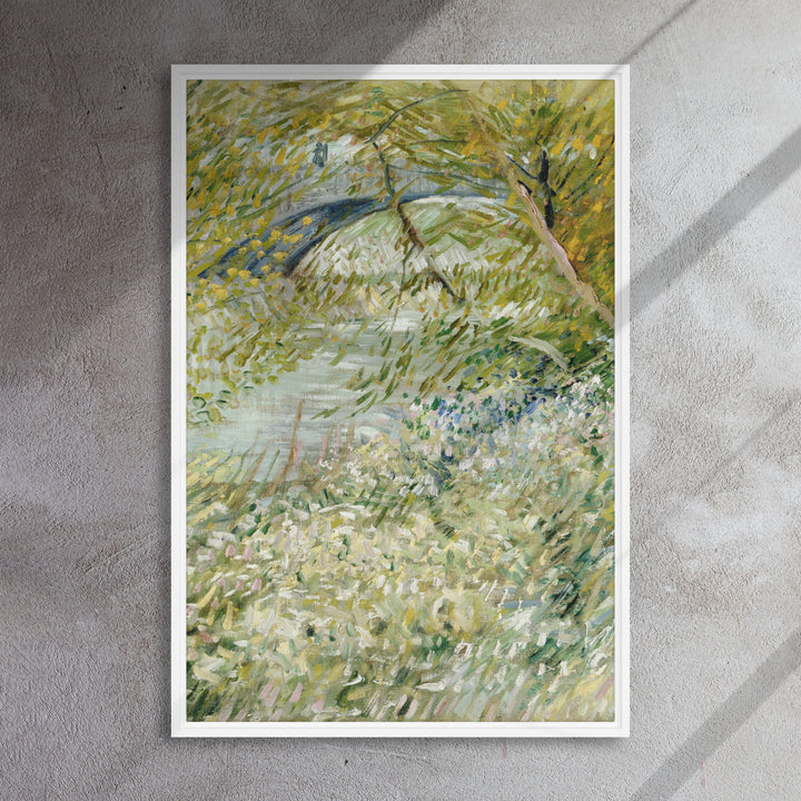 Gerahmte Leinwand - Van Gogh, River Bank in Springtime 1961
