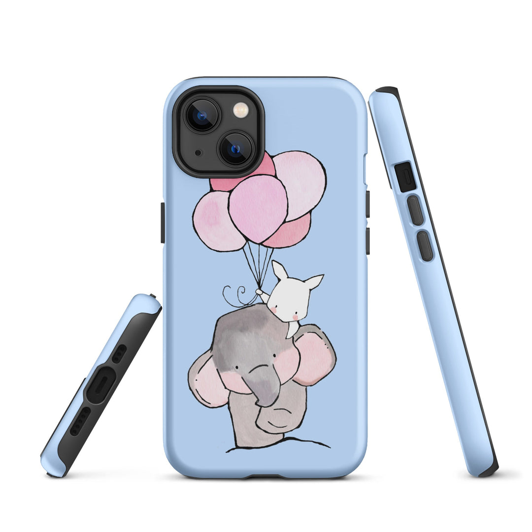 Hardcase iPhone® Handyhülle - Elefant und Hase mit Luftballon Kuratoren von artlia iPhone 13 artlia