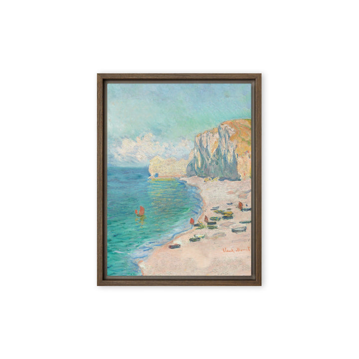 Leinwand - Claude Monet, Étretat: The Beach and the Falaise d'Amont Claude Monet Braun / 31x41 cm (12″×16″) artlia