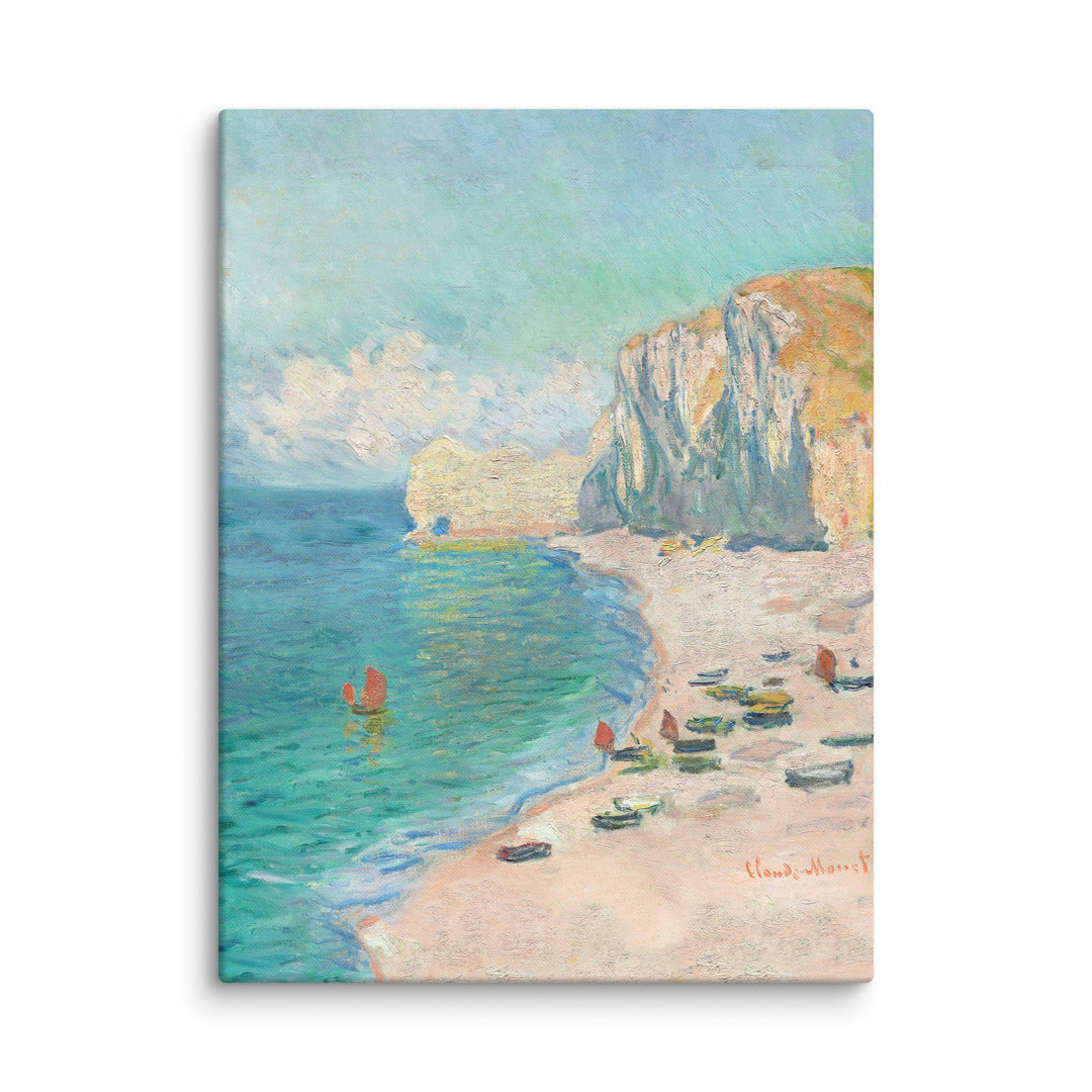 Leinwand - Claude Monet, Étretat: The Beach and the Falaise d'Amont Claude Monet ohne Rahmen / 31x41 cm (12″×16″) artlia