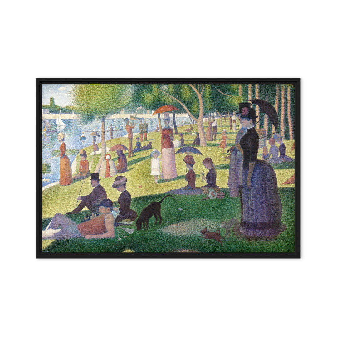 Leinwand - Ein Sonntagnachmittag auf der Insel La Grande Jatte Georges Seurat Schwarz / 61x91 cm (24″×36″) artlia