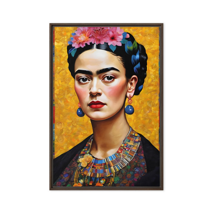 Leinwand - Frida Kahlo in the style of Gustav Klimt Kuratoren von artlia Braun / 61x91 cm (24″×36″) artlia