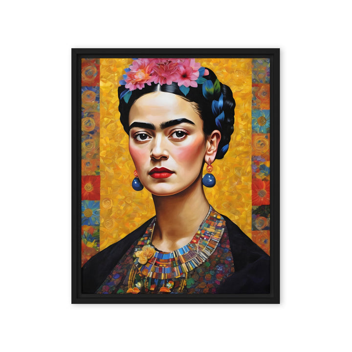 Leinwand - Frida Kahlo in the style of Gustav Klimt Kuratoren von artlia Schwarz / 41x51 cm (16″×20″) artlia