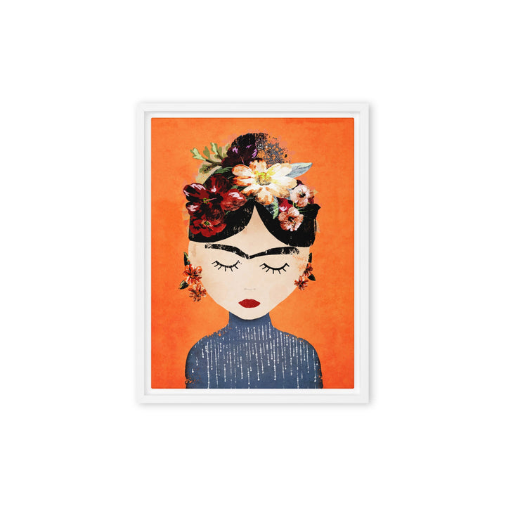 Leinwand - Frida Kahlo Orange Kuratoren von artlia Weiß / 31x41 cm (12″×16″) artlia