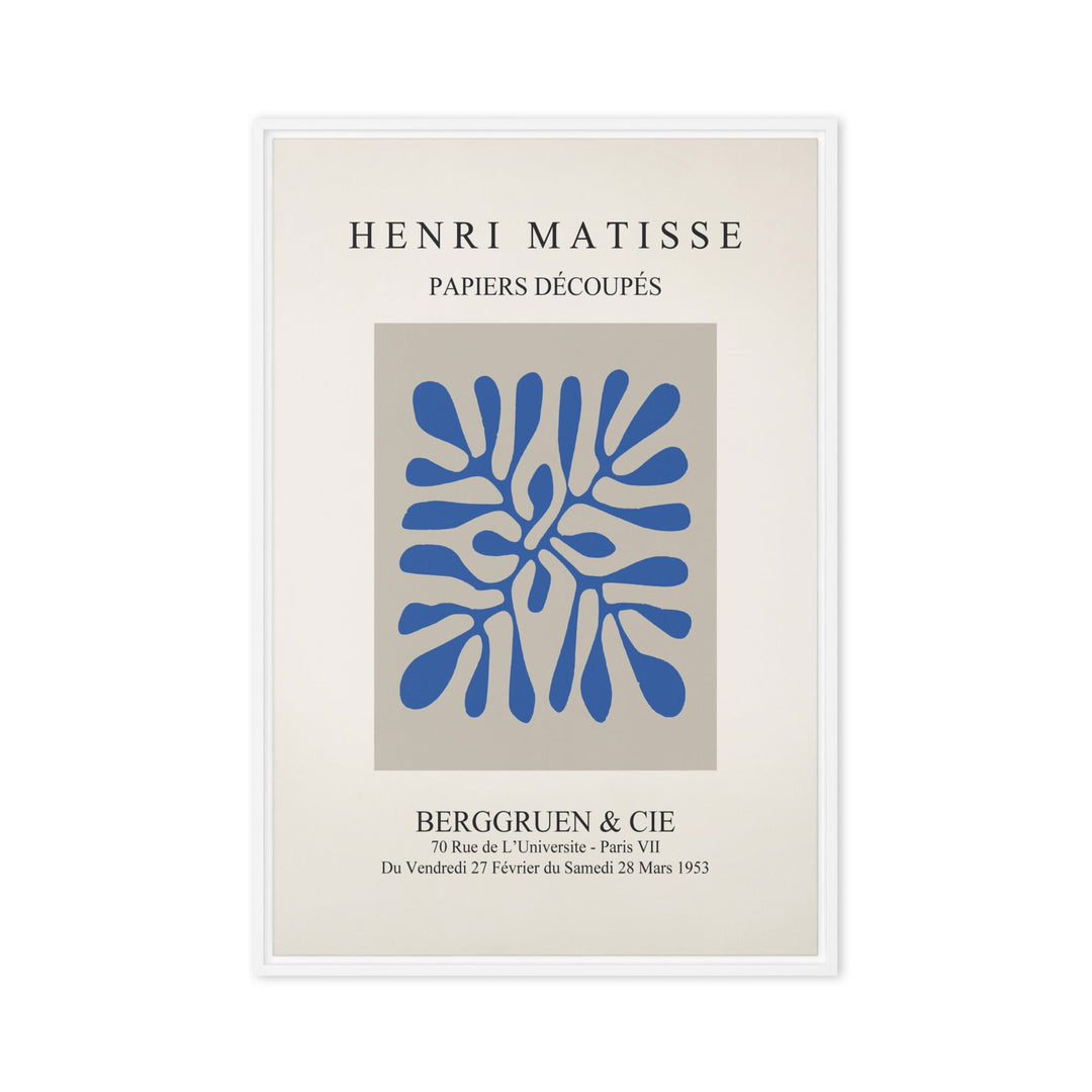 Leinwand - Henri Matisse, Papier Découpés blaue Blätter Henri Matisse Weiß / 61x91 cm (24″×36″) artlia