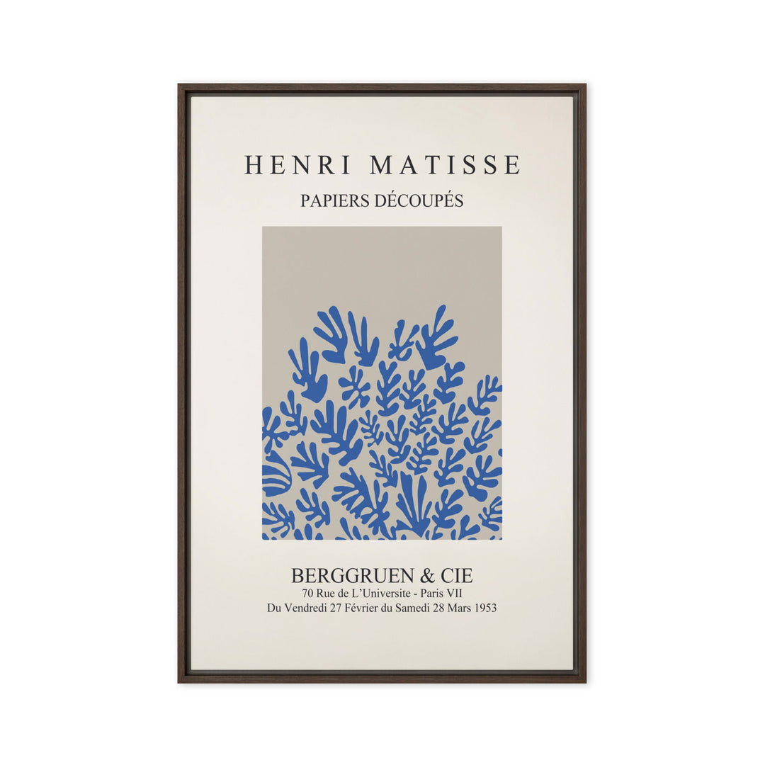 Leinwand - Henri Matisse, Papier Découpés blaue Blumen Henri Matisse Braun / 61x91 cm (24″×36″) artlia