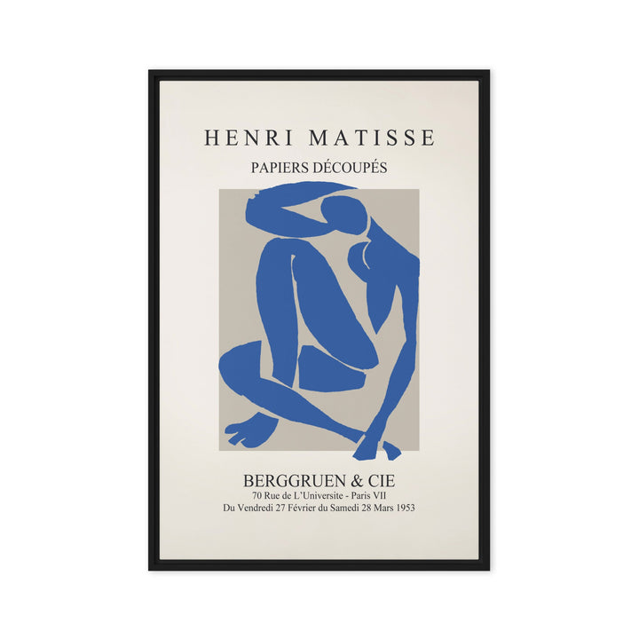 Leinwand - Henri Matisse, Papier Découpés blauer Akt Henri Matisse Schwarz / 61x91 cm (24″×36″) artlia