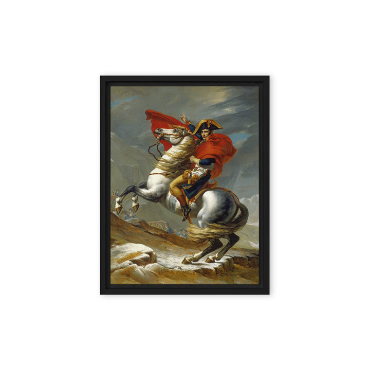 Leinwand - Napoleon Crossing the Alps Jacques-Louis David Schwarz / 31x41 cm (12″×16″) artlia