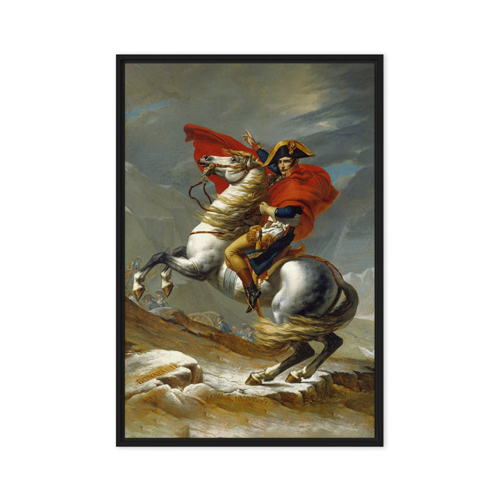 Leinwand - Napoleon Crossing the Alps Jacques-Louis David Schwarz / 61x91 cm (24″×36″) artlia