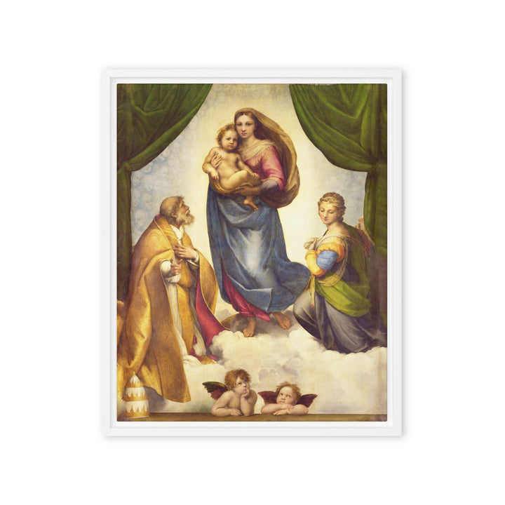 Leinwand - Raffaello Sanzio da Urbino, Die Sixtinische Madonna Raffaello Sanzio da Urbino Weiß / 41x51 cm (16″×20″) artlia