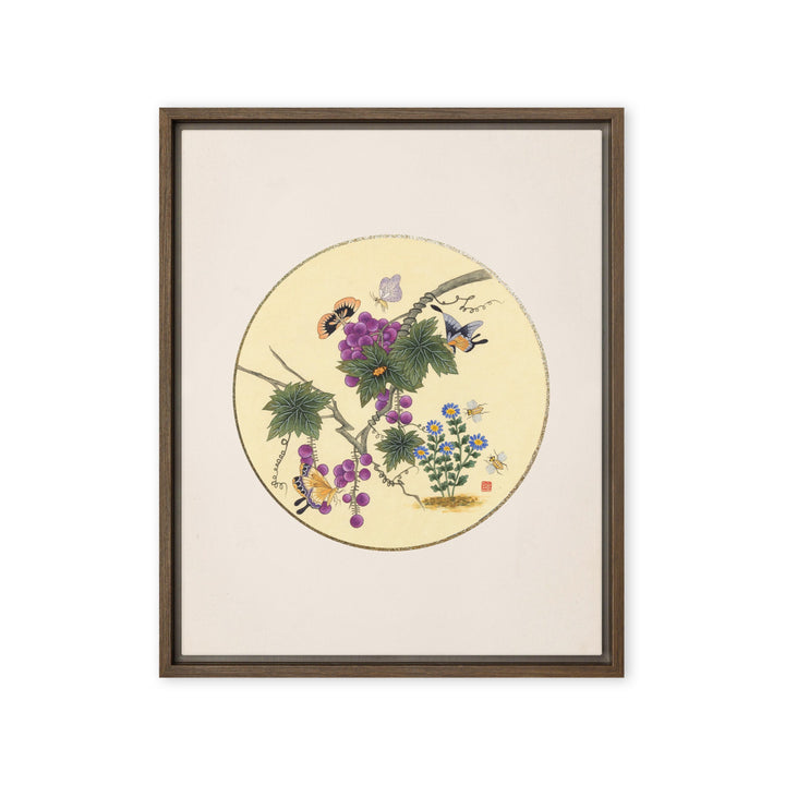 Leinwand - Schmetterlinge auf Traubenbaum Misun Kim Braun / 41x51 cm (16″×20″) artlia