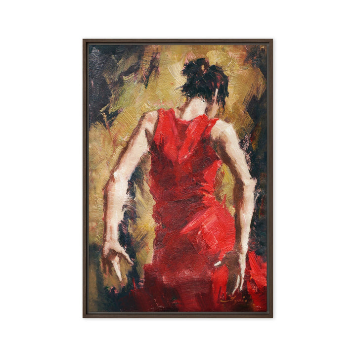 Leinwand - Tango Woman in Red Dress Kuratoren von artlia Braun / 61x91 cm (24″×36″) artlia