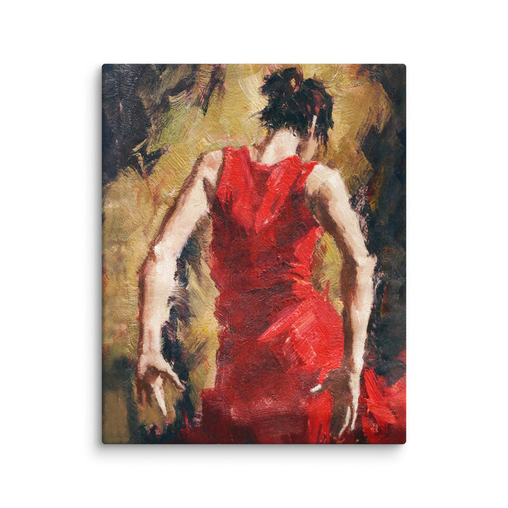 Leinwand - Tango Woman in Red Dress Kuratoren von artlia ohne Rahmen / 41x51 cm (16″×20″) artlia