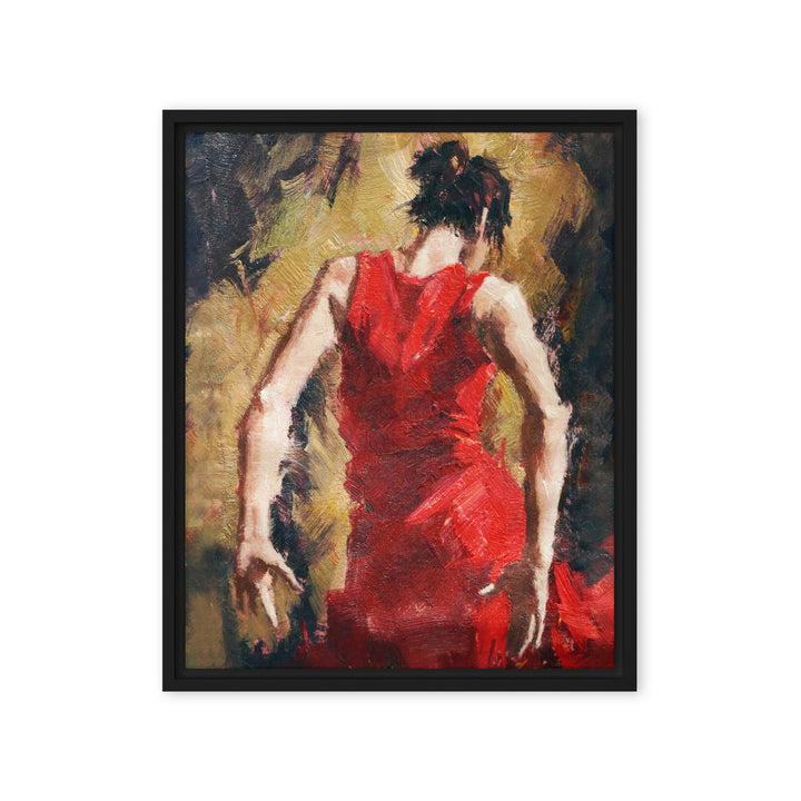 Leinwand - Tango Woman in Red Dress Kuratoren von artlia Schwarz / 41x51 cm (16″×20″) artlia