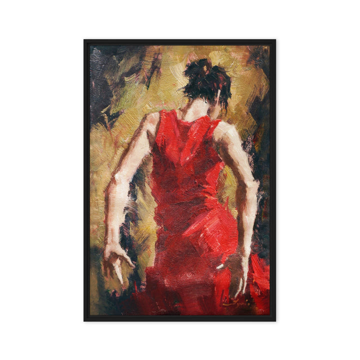 Leinwand - Tango Woman in Red Dress Kuratoren von artlia Schwarz / 61x91 cm (24″×36″) artlia