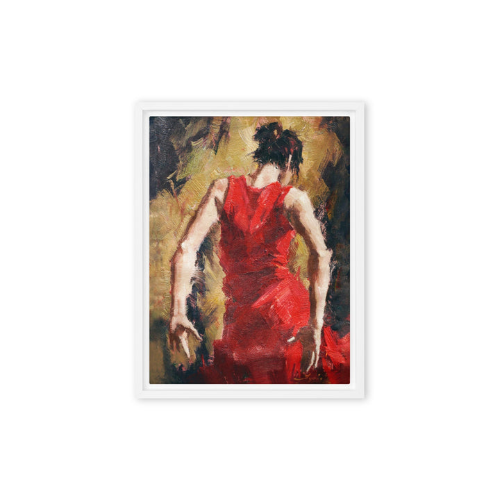 Leinwand - Tango Woman in Red Dress Kuratoren von artlia Weiß / 31x41 cm (12″×16″) artlia