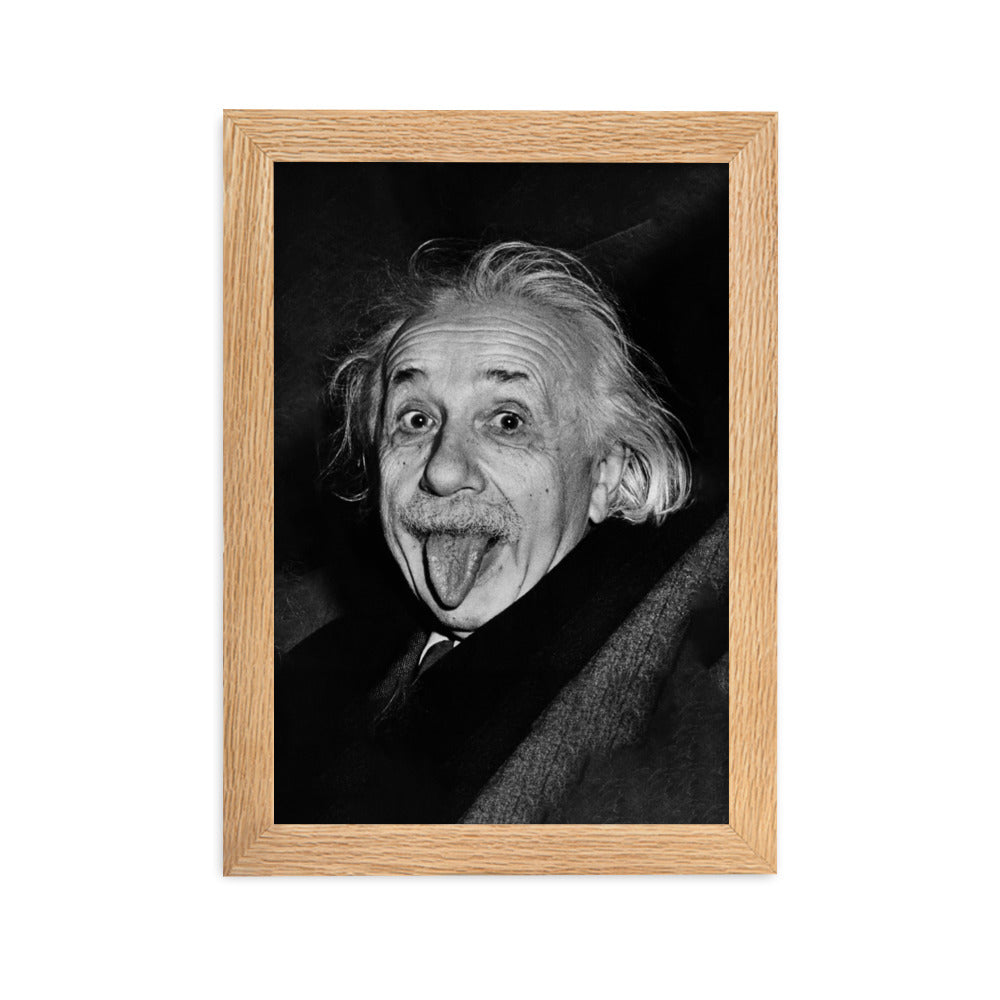Poster - Albert Einstein Zunge Arthur Sasse Oak / 21×30 cm artlia