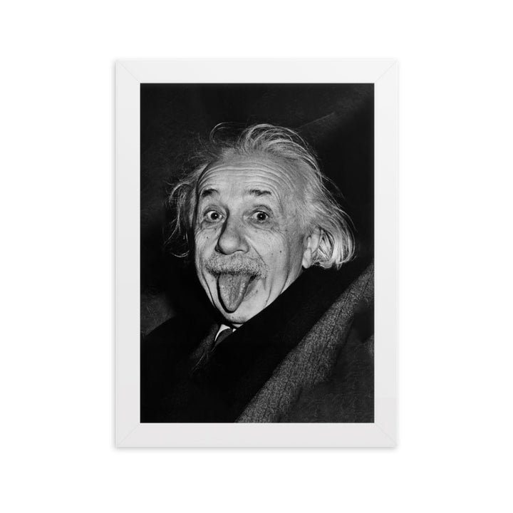 Poster - Albert Einstein Zunge Arthur Sasse Weiß / 21×30 cm artlia