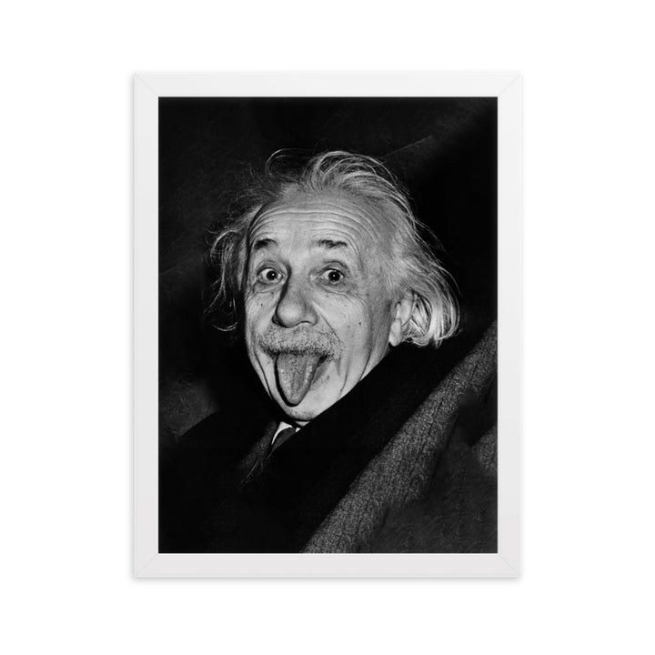Poster - Albert Einstein Zunge Arthur Sasse Weiß / 30×40 cm artlia