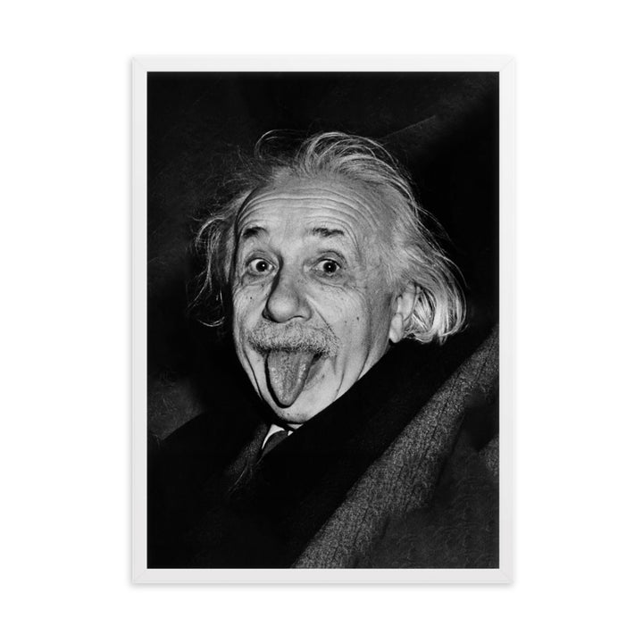 Poster - Albert Einstein Zunge Arthur Sasse Weiß / 50×70 cm artlia