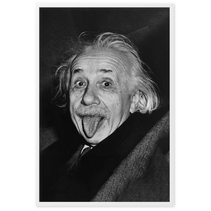 Poster - Albert Einstein Zunge Arthur Sasse Weiß / 61×91 cm artlia