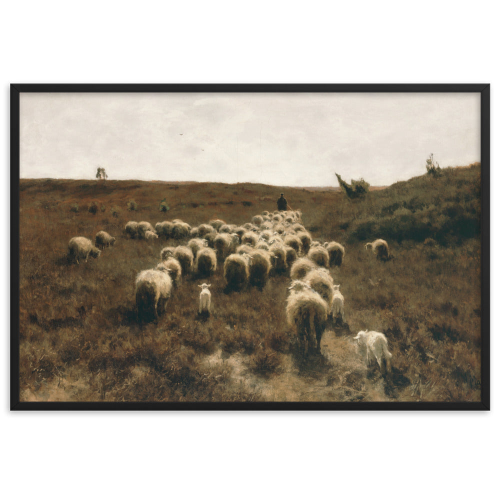 Poster - Anton Mauve, The Return of the Flock, Laren Anton Mauve Schwarz / 61×91 cm artlia