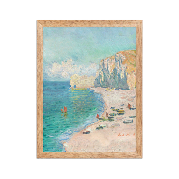 Poster - Claude Monet, Étretat: The Beach and the Falaise d'Amont Oak / 30×40 cm artlia