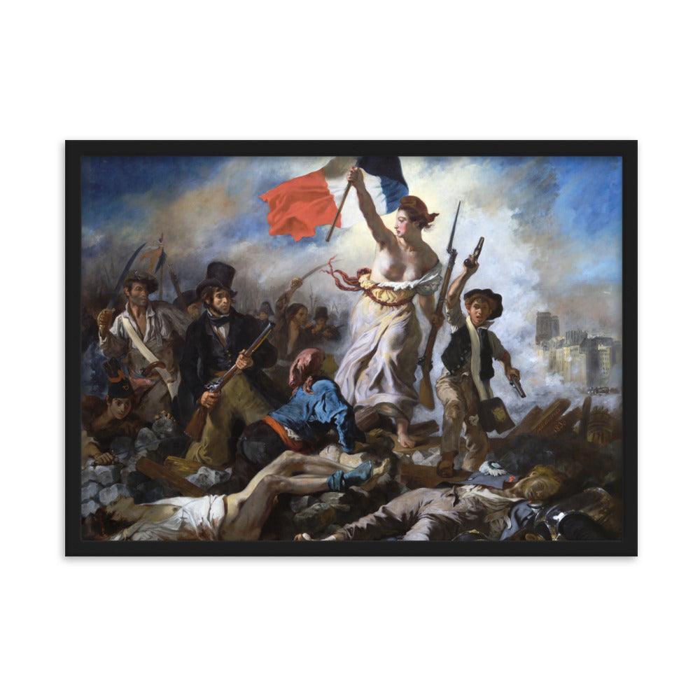 Poster - Eugène Delacroix, Die Freiheit führt das Volk Eugène Delacroix Schwarz / 50×70 cm artlia