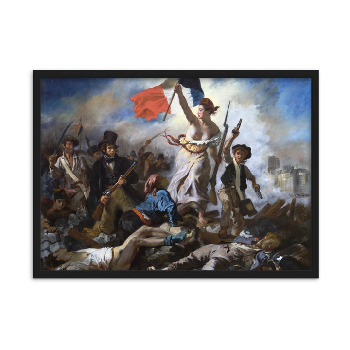 Poster - Eugène Delacroix, Die Freiheit führt das Volk Eugène Delacroix Schwarz / 50×70 cm artlia