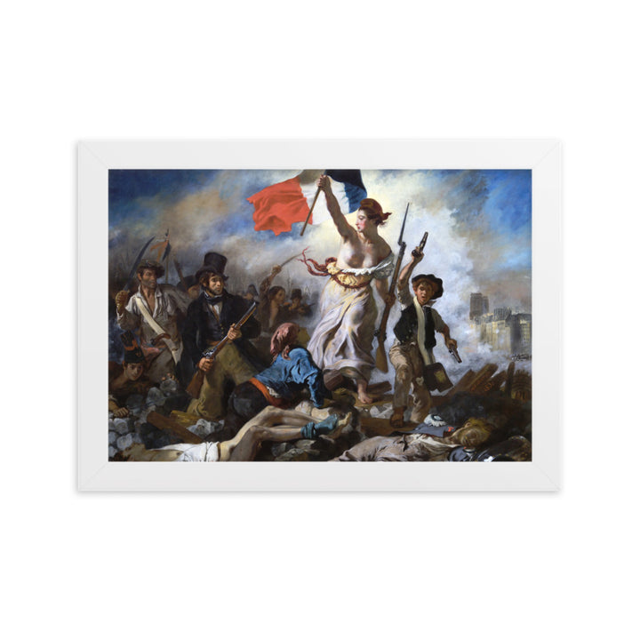 Poster - Eugène Delacroix, Die Freiheit führt das Volk Eugène Delacroix Weiß / 21×30 cm artlia