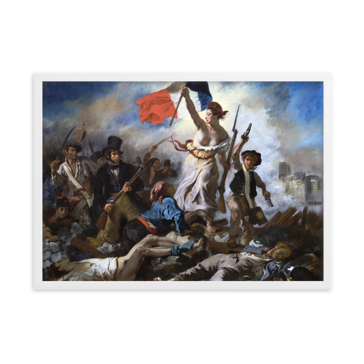 Poster - Eugène Delacroix, Die Freiheit führt das Volk Eugène Delacroix Weiß / 50×70 cm artlia