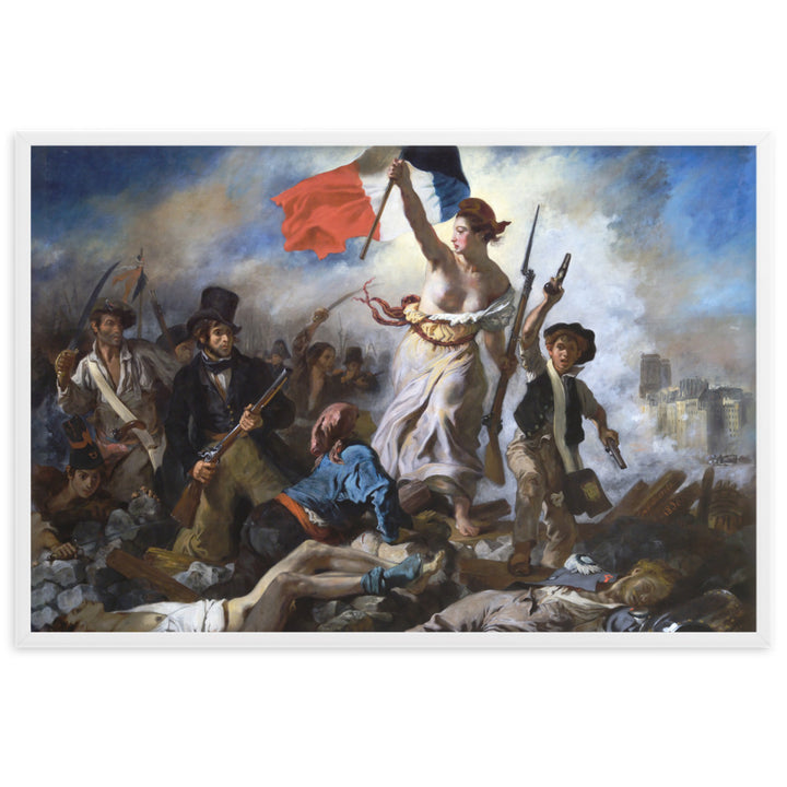 Poster - Eugène Delacroix, Die Freiheit führt das Volk Eugène Delacroix Weiß / 61×91 cm artlia