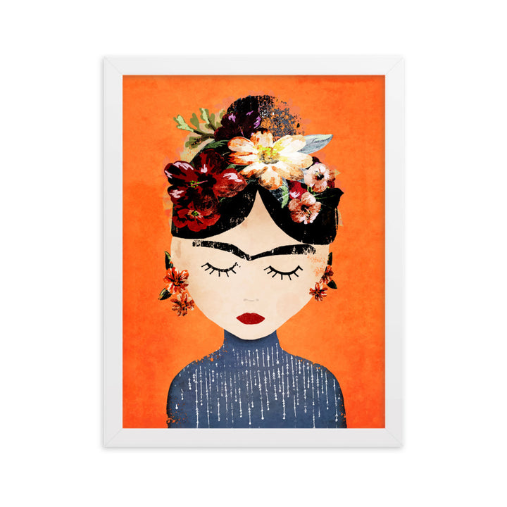 Poster - Frida Kahlo Orange Kuratoren von artlia Weiß / 30×40 cm artlia