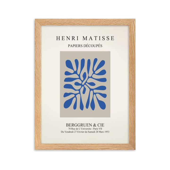 Poster - Henri Matisse, Papier Découpés blaue Blätter Henri Matisse Oak / 30×40 cm artlia