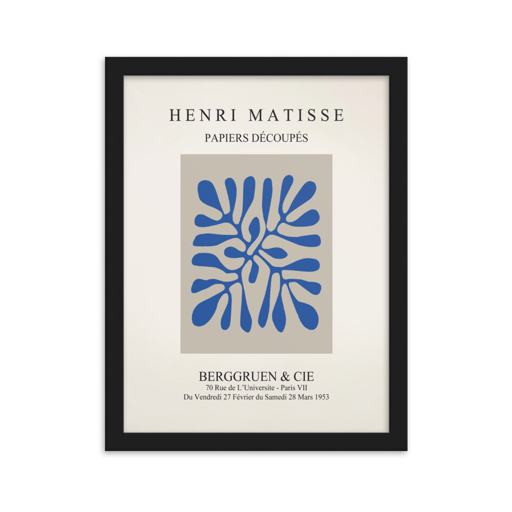 Poster - Henri Matisse, Papier Découpés blaue Blätter Henri Matisse Schwarz / 30×40 cm artlia