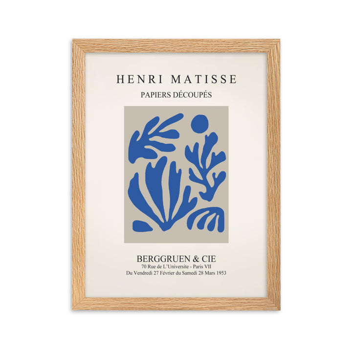 Poster - Henri Matisse, Papier Découpés blauer Garten I Henri Matisse Oak / 30×40 cm artlia