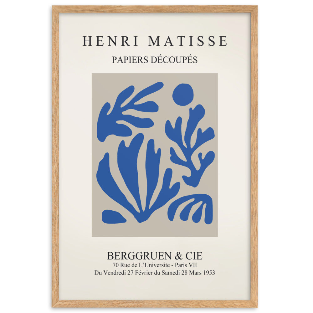 Poster - Henri Matisse, Papier Découpés blauer Garten I Henri Matisse Oak / 61×91 cm artlia