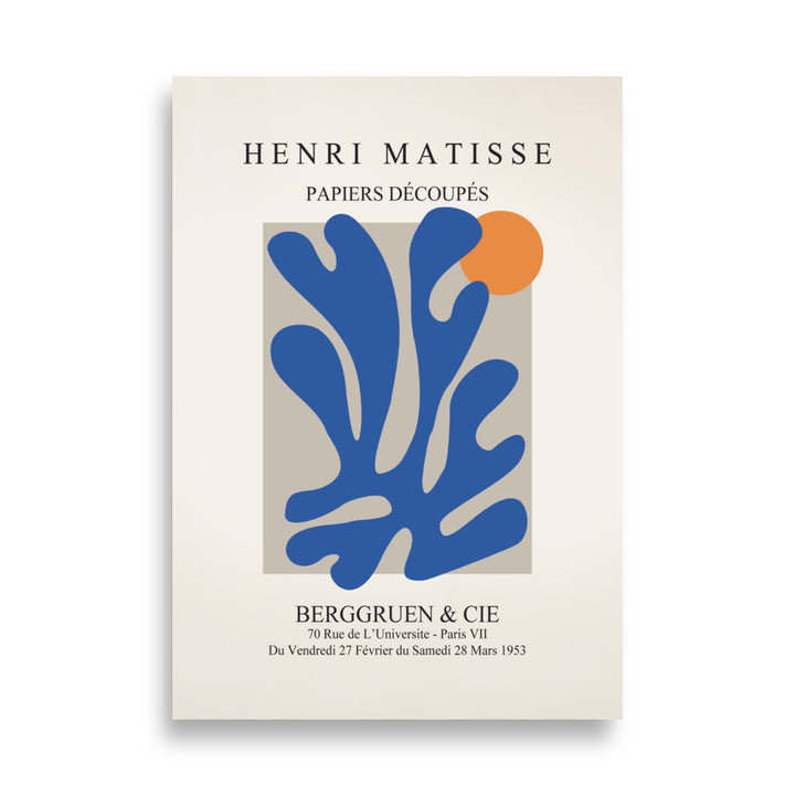 Poster - Henri Matisse, Papier Découpés blauer Garten II Henri Matisse ohne Rahmen / 21×30 cm artlia