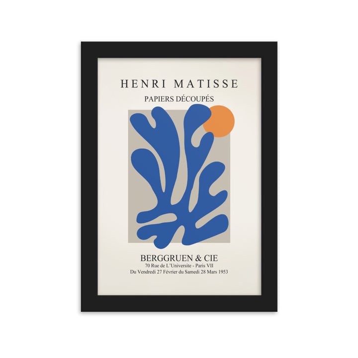 Poster - Henri Matisse, Papier Découpés blauer Garten II Henri Matisse Schwarz / 21×30 cm artlia