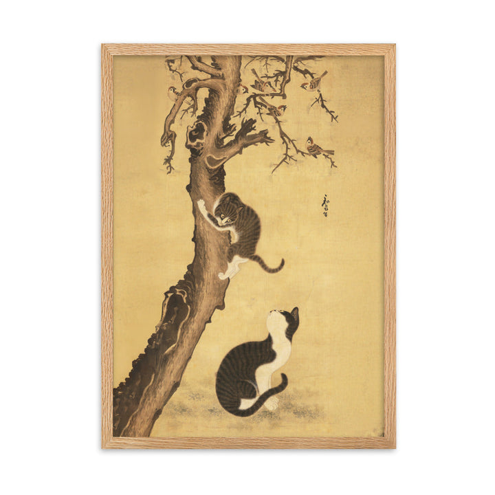 Poster - Katzen und Spatzen, Byeon Sang-byeok Byeon Sang-byeok Oak / 50×70 cm artlia