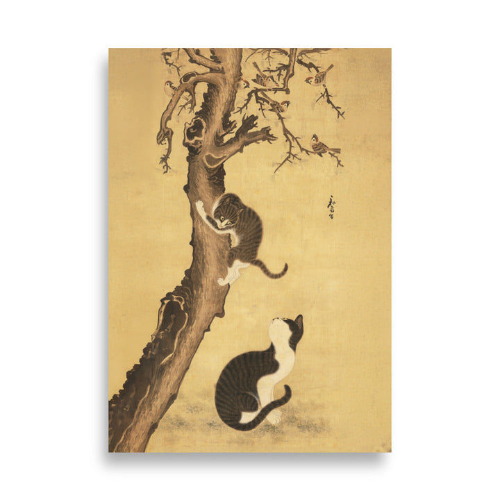 Poster - Katzen und Spatzen, Byeon Sang-byeok Byeon Sang-byeok ohne Rahmen / 21×30 cm artlia