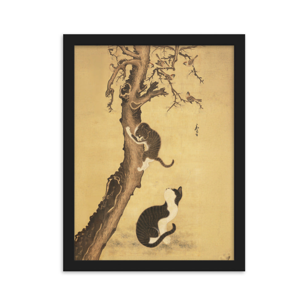 Poster - Katzen und Spatzen, Byeon Sang-byeok Byeon Sang-byeok Schwarz / 30×40 cm artlia