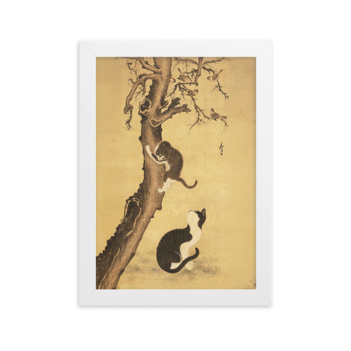 Poster - Katzen und Spatzen, Byeon Sang-byeok Byeon Sang-byeok Weiß / 21×30 cm artlia