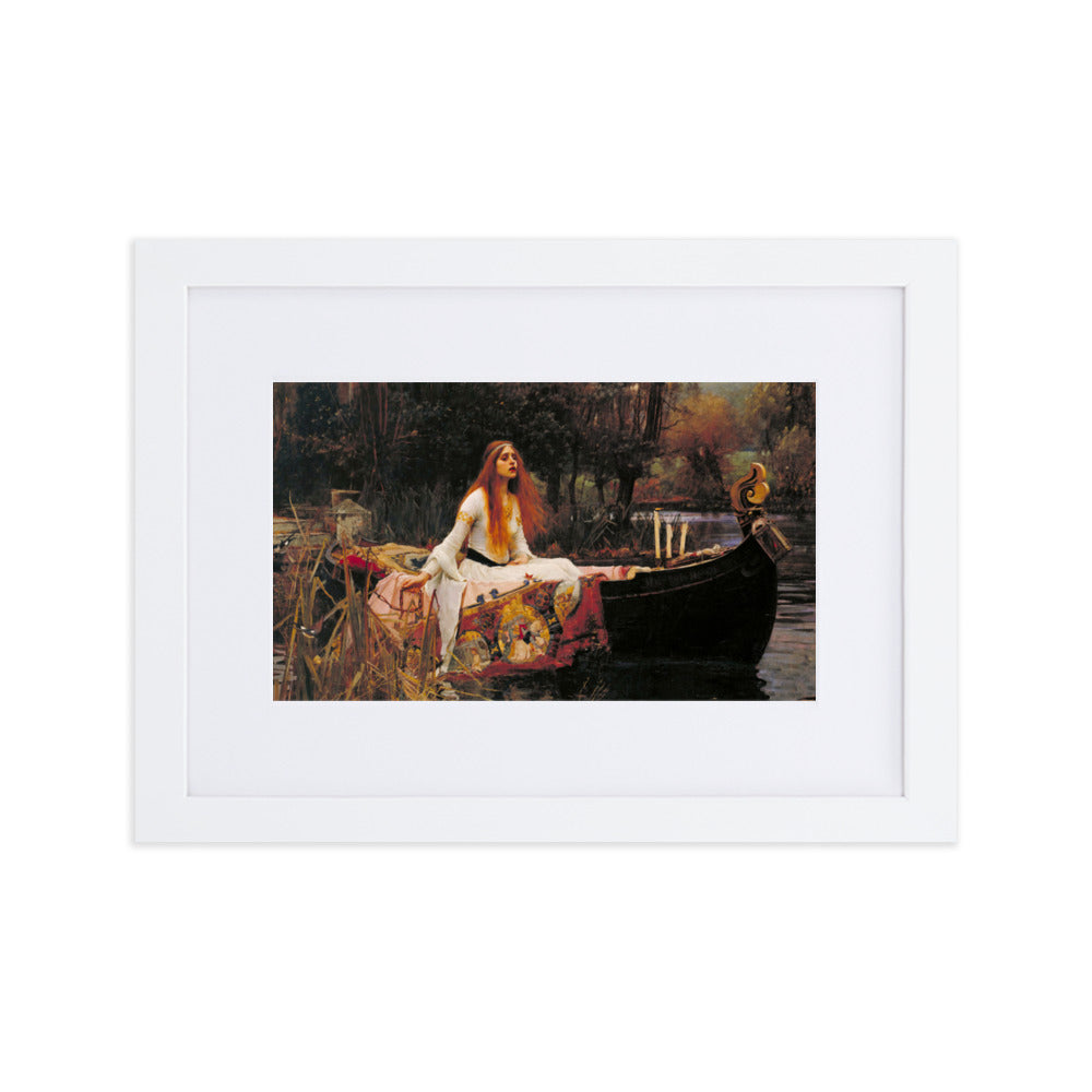 Poster mit Passepartout - John William Waterhouse, Die Dame von Shalott John William Waterhouse Weiß / 21×30 cm artlia