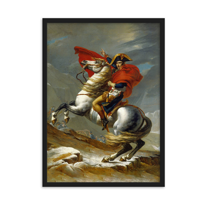 Poster - Napoleon Crossing the Alps Jacques-Louis David Schwarz / 50×70 cm artlia