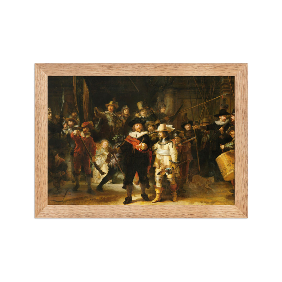 Poster - Rembrandt van Rijn, Die Nachtwache Rembrandt van Rijn Oak / 21×30 cm artlia