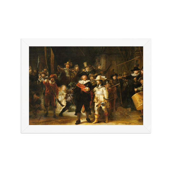 Poster - Rembrandt van Rijn, Die Nachtwache Rembrandt van Rijn Weiß / 21×30 cm artlia