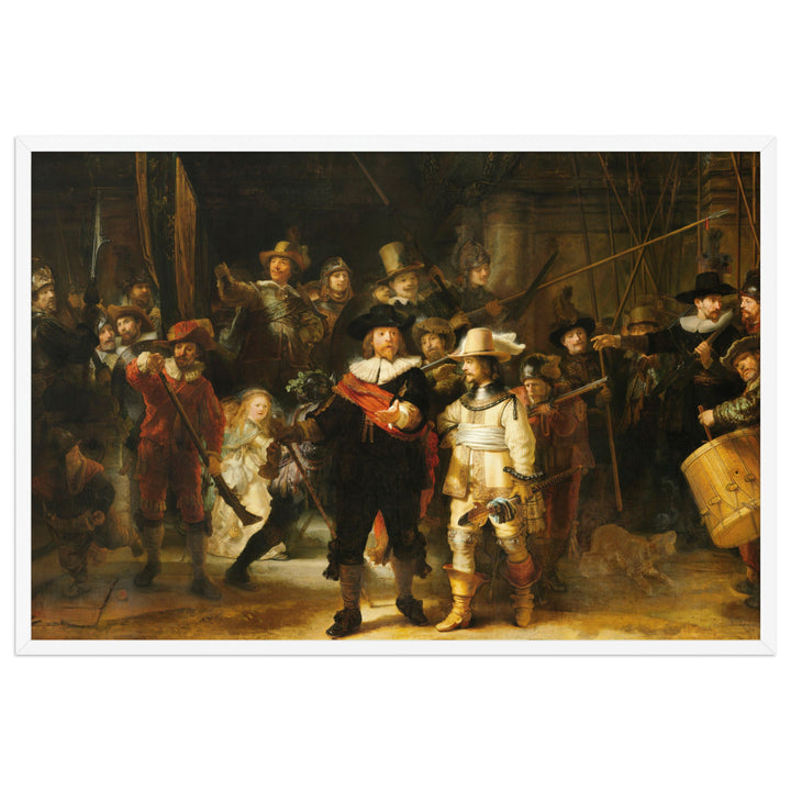 Poster - Rembrandt van Rijn, Die Nachtwache Rembrandt van Rijn Weiß / 61×91 cm artlia