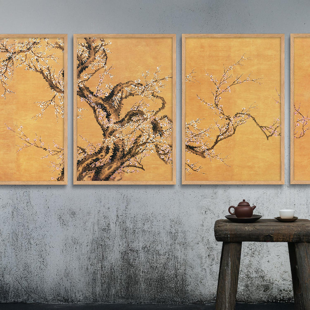 Poster - Rote und weiße Pflaumenblüten Jo Hee-ryong artlia