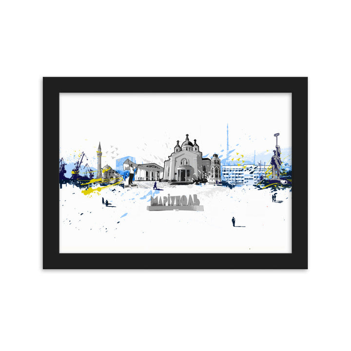 Poster - Skyline Mariupol Marko Kurth Schwarz / 21×30 cm artlia